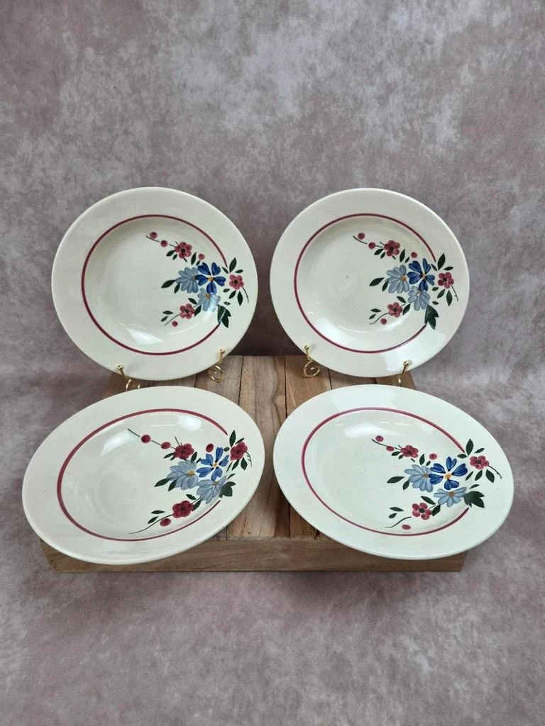 Lote de 4 platos hondos vintage Sarreguemines modelo Champfleury – photo 2